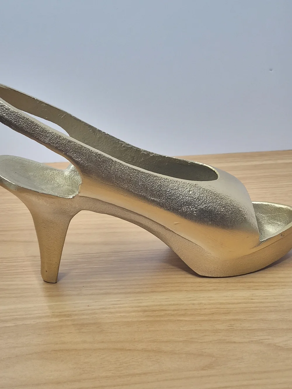 Gold Tone Cast Metal High Heel Paper Weight Decor